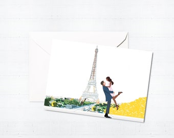 Love in Paris Valentine&#39;s Day Card Box Set | Couples | Multiple Skin Color Options | For Him & Her | Engagement | Wedding | Letterbox Gift