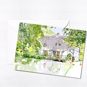 Die Fulling Mill Weihnachtsgrußkarte und Box-Sets | Weihnachtskarten | Handarbeit | Rohling | Alresford Kunst | Unikat | Letterbox Geschenk