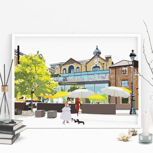 The Boathouse Putney Art Print | Personalized | Wall Art | Gift for Him & Her | Modern | City Scene | London Art | Birthday Gift | Unique