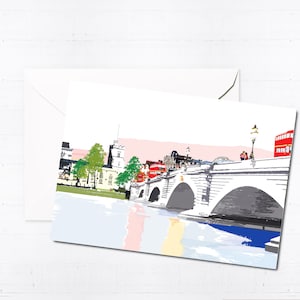 Putney Bridge Greeting Card Box Set | Handmade Cards | Blank Card | City Scene | UK | Unique | Illustration | London | Art | Letterbox Gift