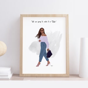 Classy Diva Art Print (fr) Art mural personnalisé (fr) 2 Variations Encouragements Cadeau pour elle Décoration d’accueil (en anglais) Anniversaire de l’anniversaire Illustration de mode