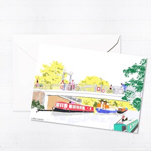 Boîte pour cartes de voeux La Petite Venise | Cartes faites main | Cartes vierges | Scène de ville | Art londonien | Cartes uniques | Illustration | Cadeau boîte aux lettres