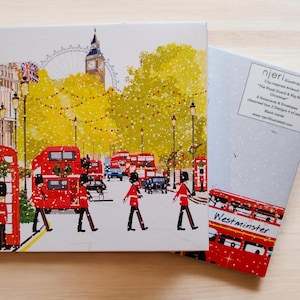 de Noël à Londres et Big Ben Noël | Cartes de correspondance pour les Fêtes | Je pense à vous | Art londonien | Cadeau boîte aux lettres