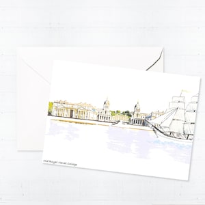 Old Royal Naval College Grußkartenbox-Set | Handgemachte Blanko Karten | Stadt-Motiv | London Kunst | Greenwich | Unikat | Letterbox Geschenk
