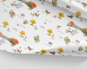 The Long Walk Holiday Wrapping Paper | Christmas Wrapping Paper | Gift Wrapping Paper | Christmas | Holidays | Gift Wrap | Gift | City Art