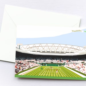 Caixa de cartão do campeonato de Wimbledon de <br> Entrega Rápida? Cartões feitos à mão | Em branco | Cena da cidade | Arte em Londres | Wimbledon | Único | Ilustração | Caixa de correio