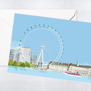 London Eye Grußkartenbox | Handgemachte Karten | Blanko Karten | Stadt-Motiv | London Kunst | Einzigartige Karten | Illustration | Letterbox Geschenk