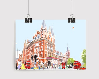 St. Pancras International Art Print | Personalized Gift | Wall Art | Gift for Him & Her | City Scene | London Art | Home Decor | Unique Gift