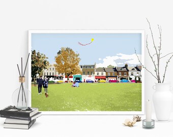 Wandsworth Common Bespoke Art Print | Commissioned Design | Personalized Gift | Letterbox Gift