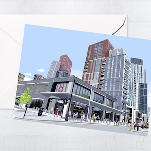 Nine Elms Underground Station Greeting Cards & Box Sets | Handmade Cards | Blank Card | Unique | London Art | Battersea | Letterbox Gift