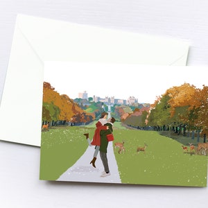 Love on The Long Walk Valentine's Day Card Box Set / Tarjeta de pareja / Múltiples opciones de color de piel / Para él / Para ella / Compromiso / Boda
