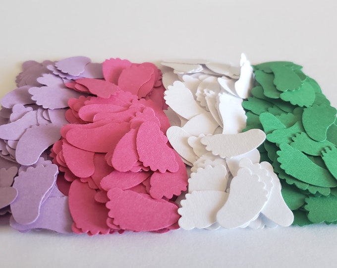 Dark Green Dark Pink Purple White Baby Feet Confetti Bright collection