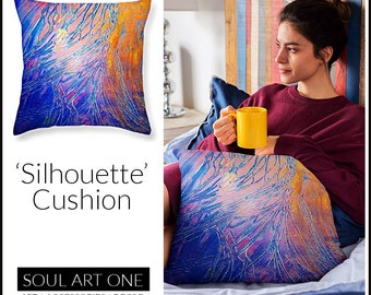Limited Edition-Art Throw Pillow cover 18"x 18"- Silhouette Collection