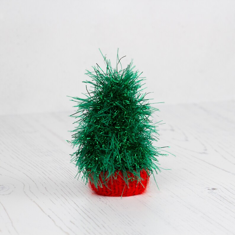 Mini Christmas Tree Party Favours. Four Trees Hand Knitted in Etsy UK