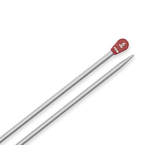 Knitting Needles: 5mm Aluminium Knitting Needles, 35cm long. Pair of Single Pointed Metal Knitting Pins UK Size 6, US 8