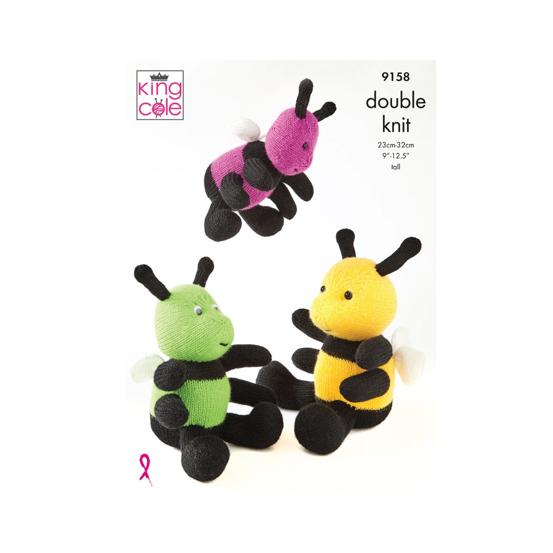 Knitting Pattern: Bees Knit Toy Bees in DK Yarn Fun Toy Knitting