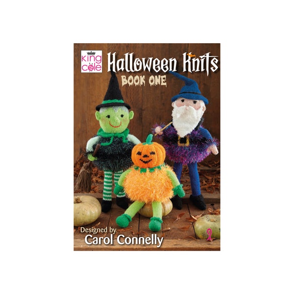 Halloween Knitting Pattern Book. Fun Collection of Halloween Knits from King Cole. Includes Wizards, Witches and Pumpkins