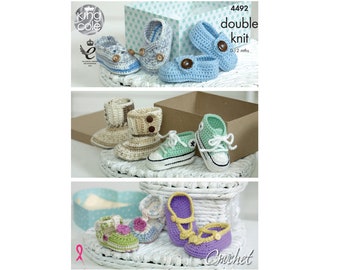 Crochet Baby Shoes Pattern: 6 Designs, 0-12 Months (Printed)