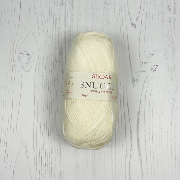 DK Yarn: Snuggly DK Wool in Cream. Sirdar Snuggly DK Yarn, 50g Ball in Cream. Natural, Soft Baby, Toddler and Baby Blanket Yarn