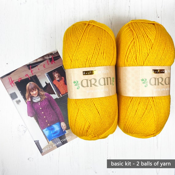 Aran Yarn: Mustard Hayfield Bonus Aran With Wool. 400g Ball of Aran Yarn in  Mustard. Hayfield by Sirdar Aran Yarn 