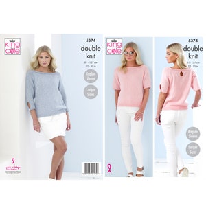 Knitting Pattern: Summer Sweaters for Ladies in Cotton Yarn, 32-50in. Easy Knit Ladies Cotton Summer Sweaters in Two Designs & Larger Sizes