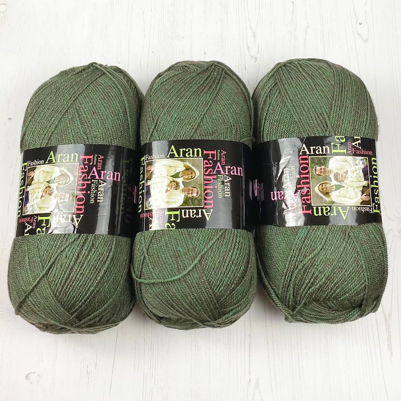 Aran Yarn Forest Green Fashion Aran With Wool. 400g Ball of Etsy