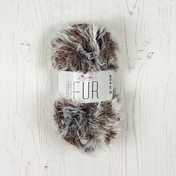 Yarn: Brown Faux Fur Yarn, 100g Balls. King Cole Luxury Fur Yarn in Beaver. Faux Fur Yarn for Knitting Teddy Bears