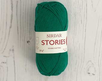 DK Yarn: Sirdar Stories in Carnival, Green, 50g. Cotton Rich Blend, Light Worsted Yarn