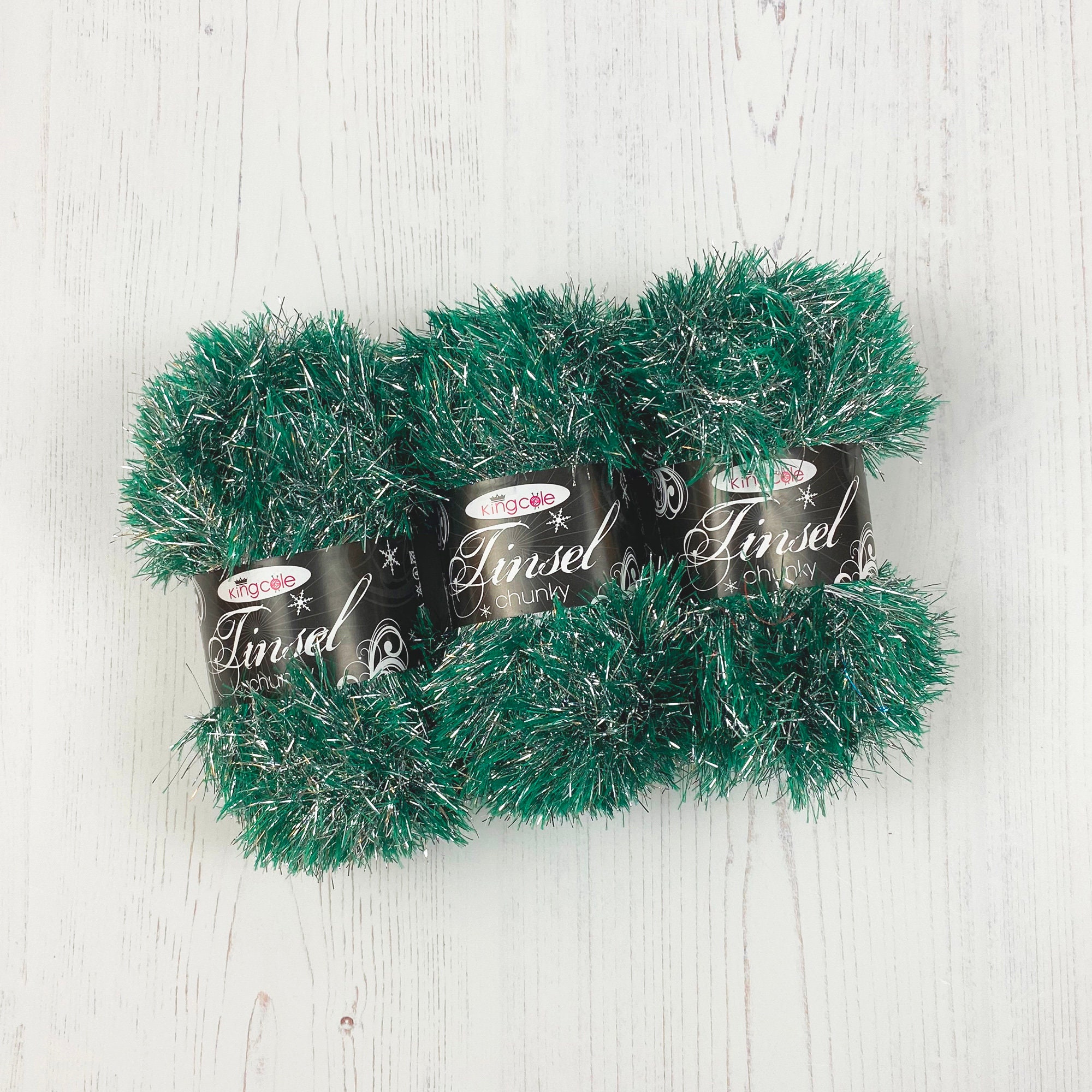 Tinsel Yarn Fir. 50g Balls of Fir Tinsel Chunky Yarn. King Etsy