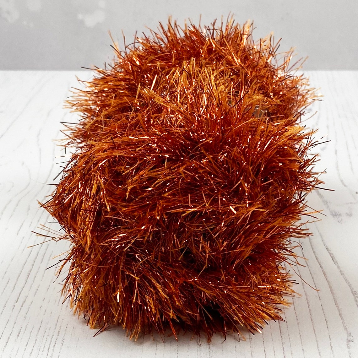 Tinsel Yarn Rusty. Orange Sparkle Tinsel Yarn. Speciality Etsy UK