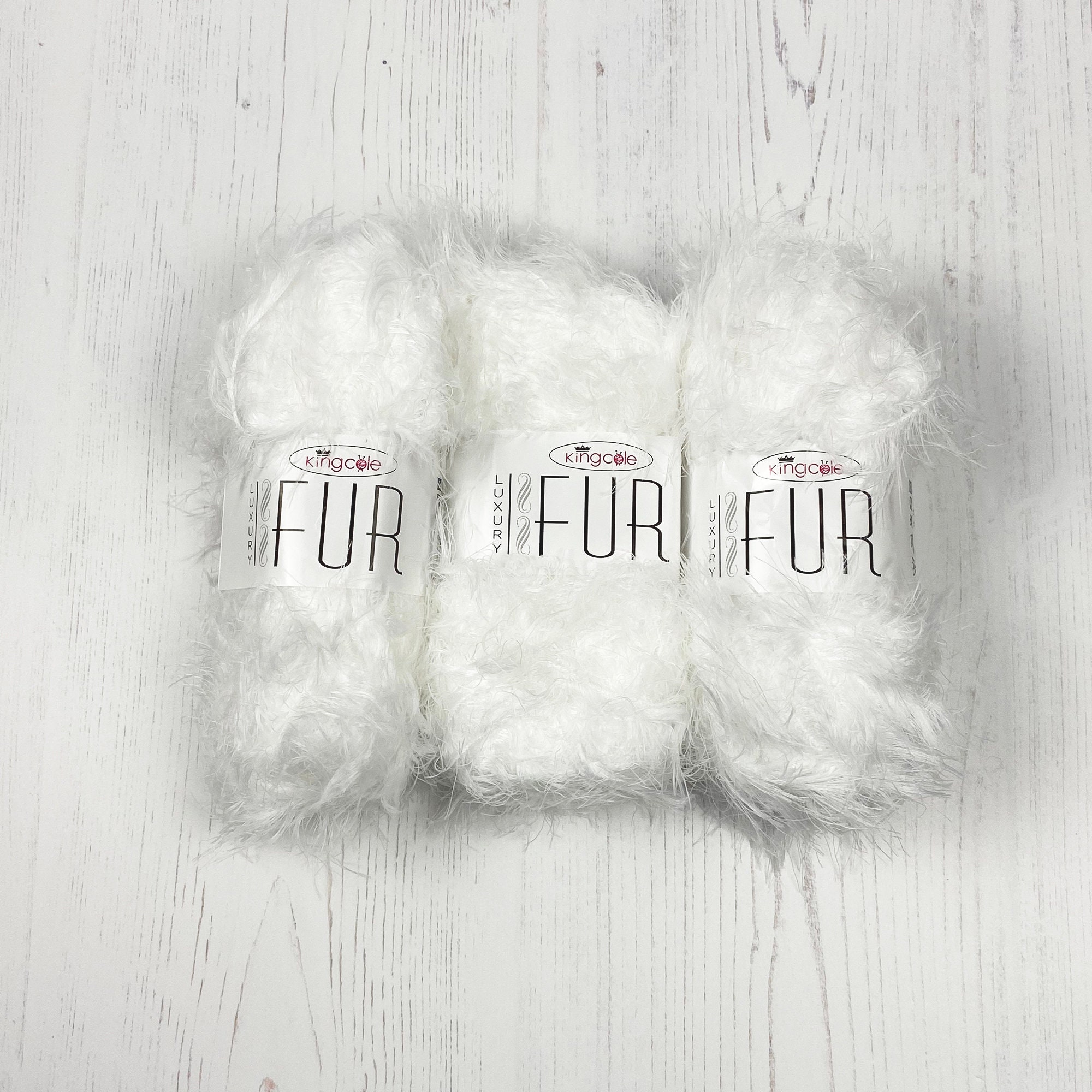 Luxury Fur Faux Yarn in White 4200. 100g Ball of King Cole Etsy
