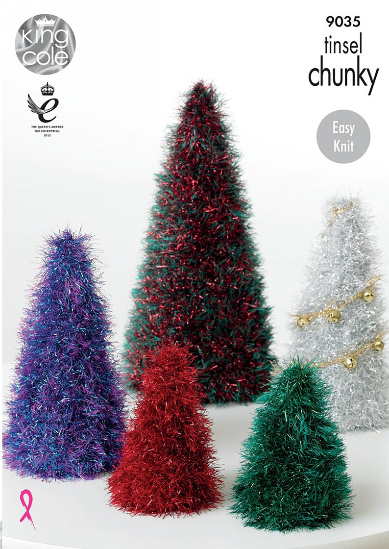 Knitting Pattern Tinsel Christmas Trees and Baubles. Hand Etsy UK