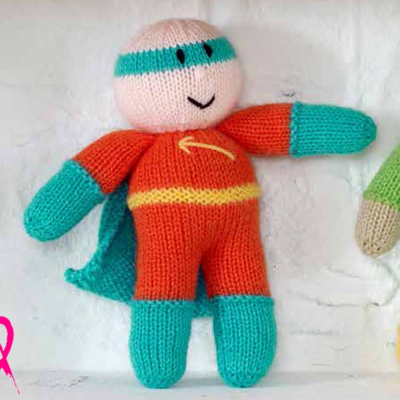 Three Superhero Toys to Knit in DK Yarn Fun Superheroes Toy Knitting Pattern Knitting Pattern Superheroes in DK Yarn
