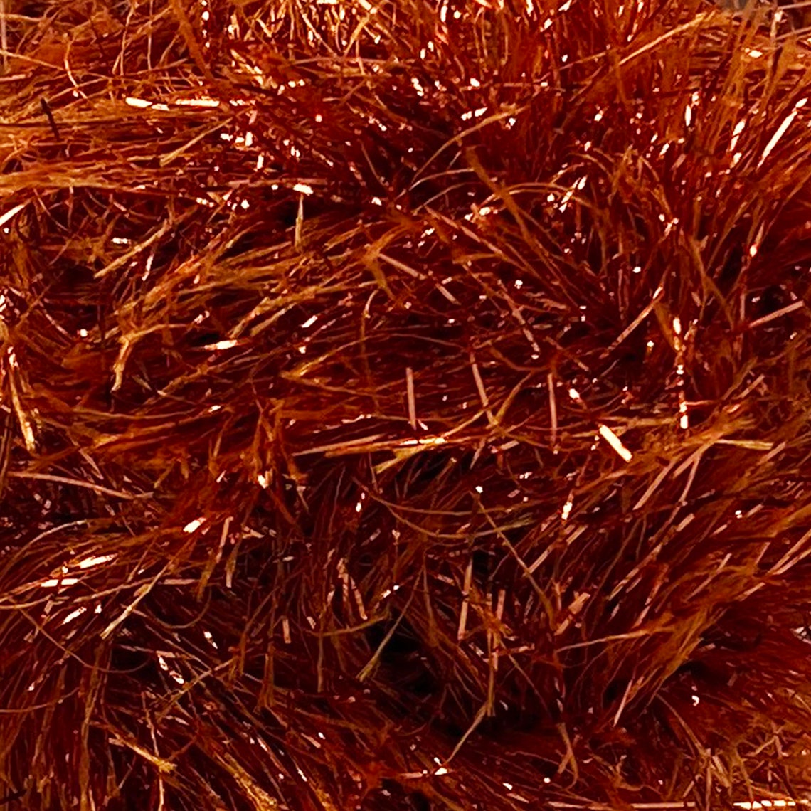 Tinsel Yarn Rusty. Orange Sparkle Tinsel Yarn. Speciality Etsy UK