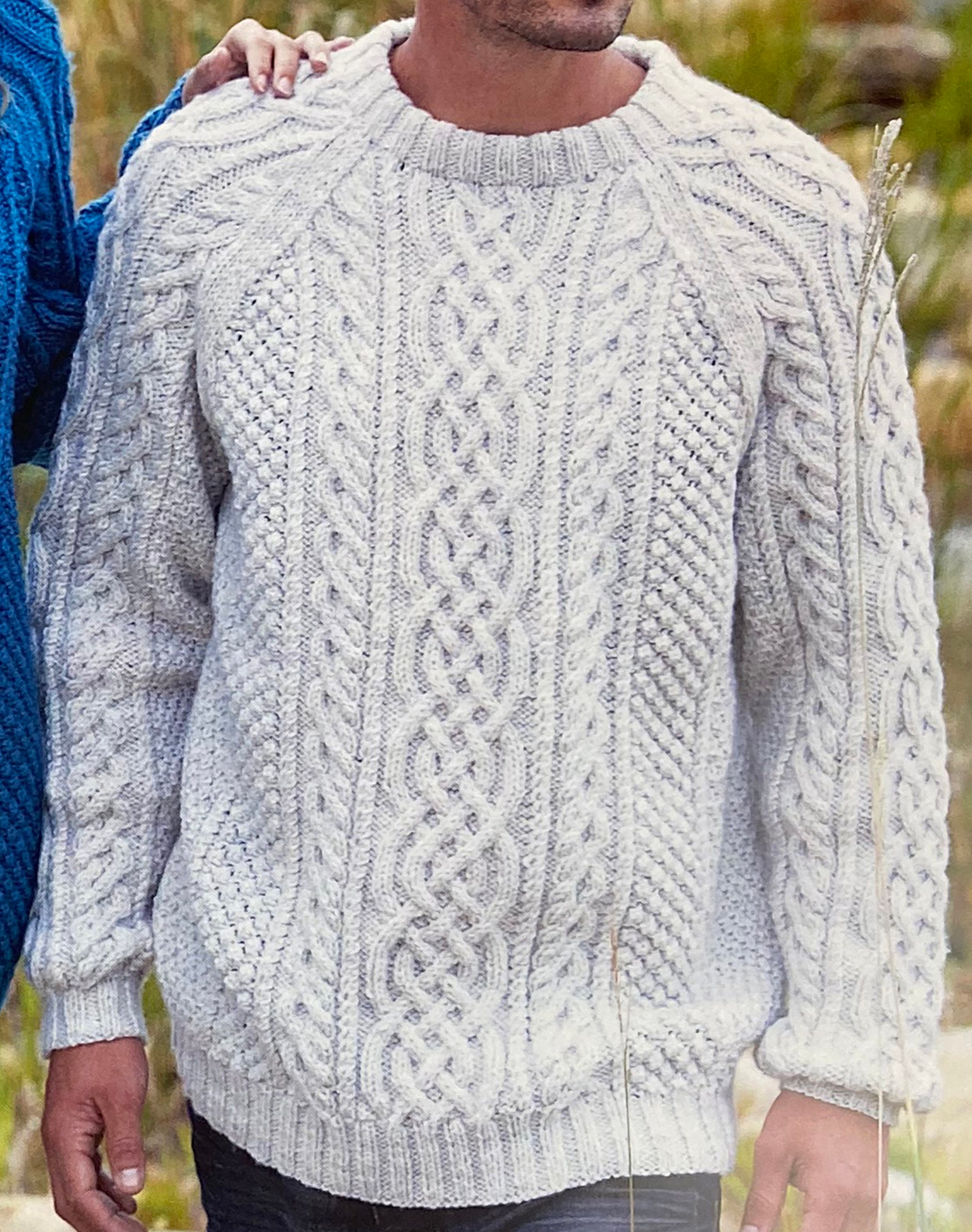 Knitting Pattern Unisex Aran Sweaters. Round Neck Jumpers for Etsy UK