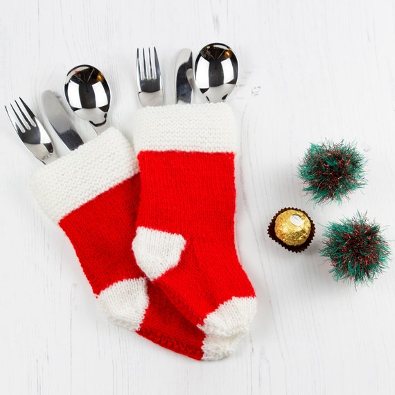 Christmas stocking silverware holder Clearance