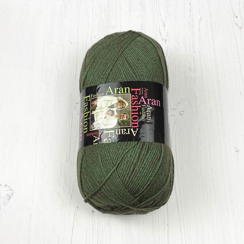 Aran Yarn Forest Green Fashion Aran With Wool. 400g Ball of Etsy