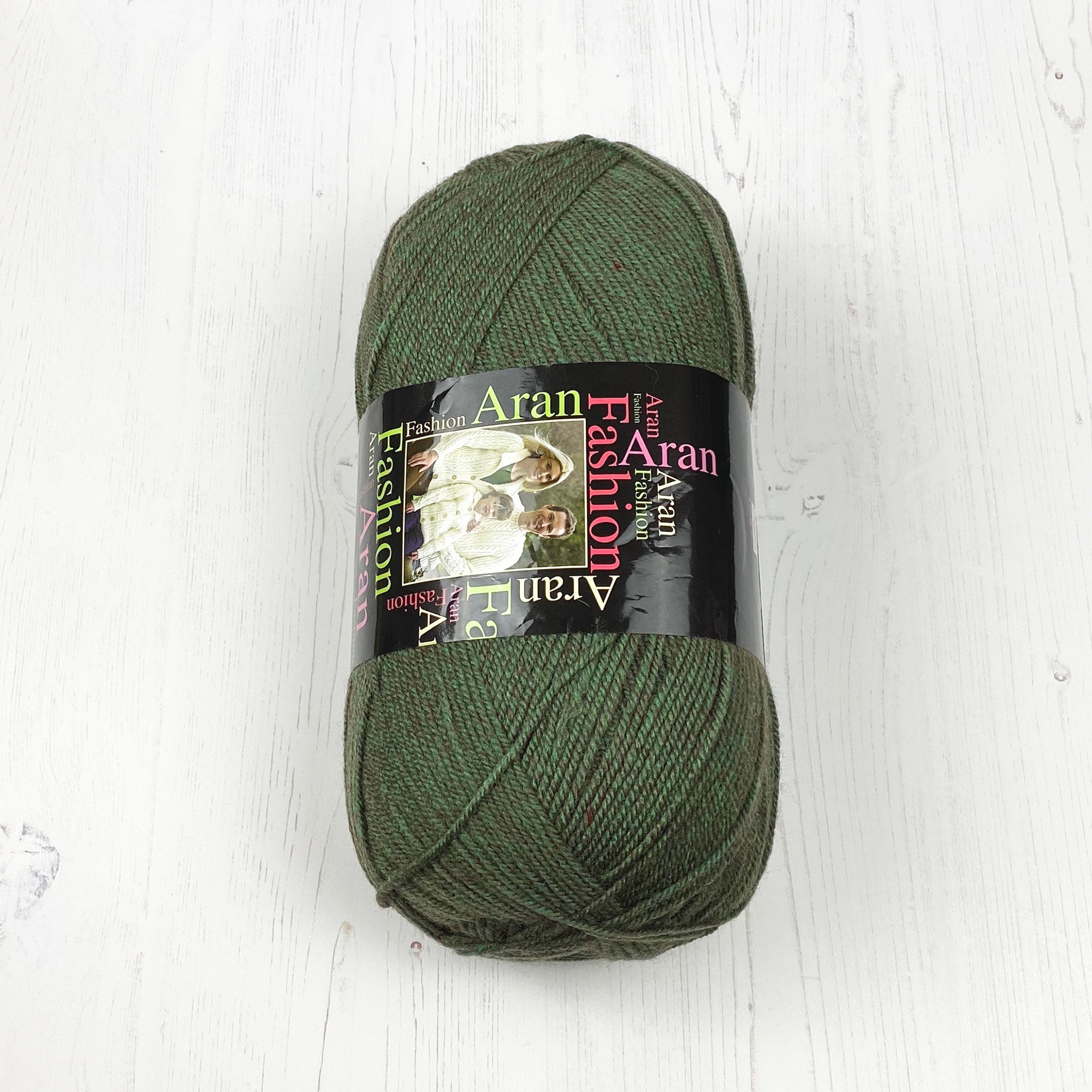 Aran Yarn: Forest Green Fashion Aran 