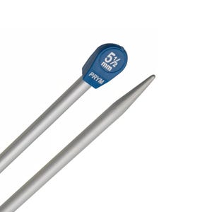 Knitting Needles: 5.5mm Aluminium Knitting Needles, 35cm long. Pair of Single Pointed Metal Knitting Pins UK Size 5, US 9
