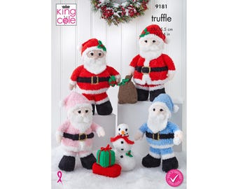 Christmas Knitting Pattern. Santa Toys to Knit in Truffle Yarn