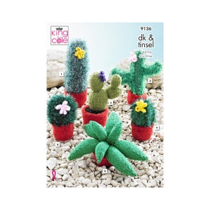 King Cole Novelty Cactus Knitting Pattern 9136 - Tinsel Chunky King Cole Novelty Cactus Knitting Pattern 9136 - Tinsel Chunky
