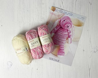 Knitting Kit: Bunny. Baby Baby Bunny Toy Knitted in Sirdar Snuggly Crofter DK Yarn. Ideal Newborn Baby Gift