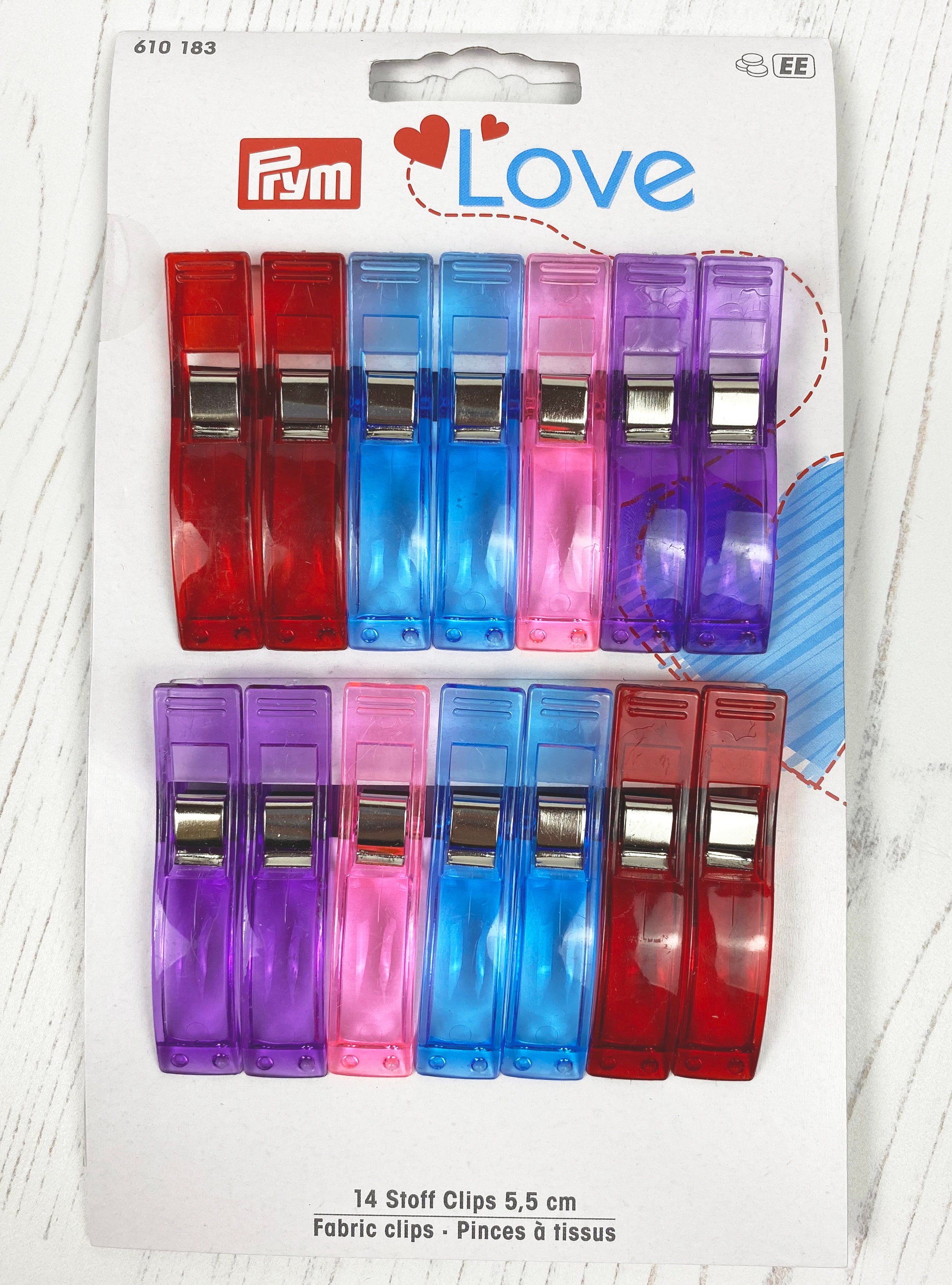 Prym Love Fabric Clips, 5cm, Pack of 15