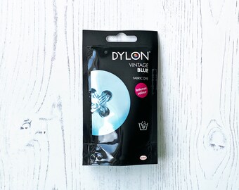 Dylon Fabric Hand Dye, 50g Sachet, Blue. Intense Colour Fabric Dye in Easy Use Sachet. Dylon Vintage Blue Fabric Dye