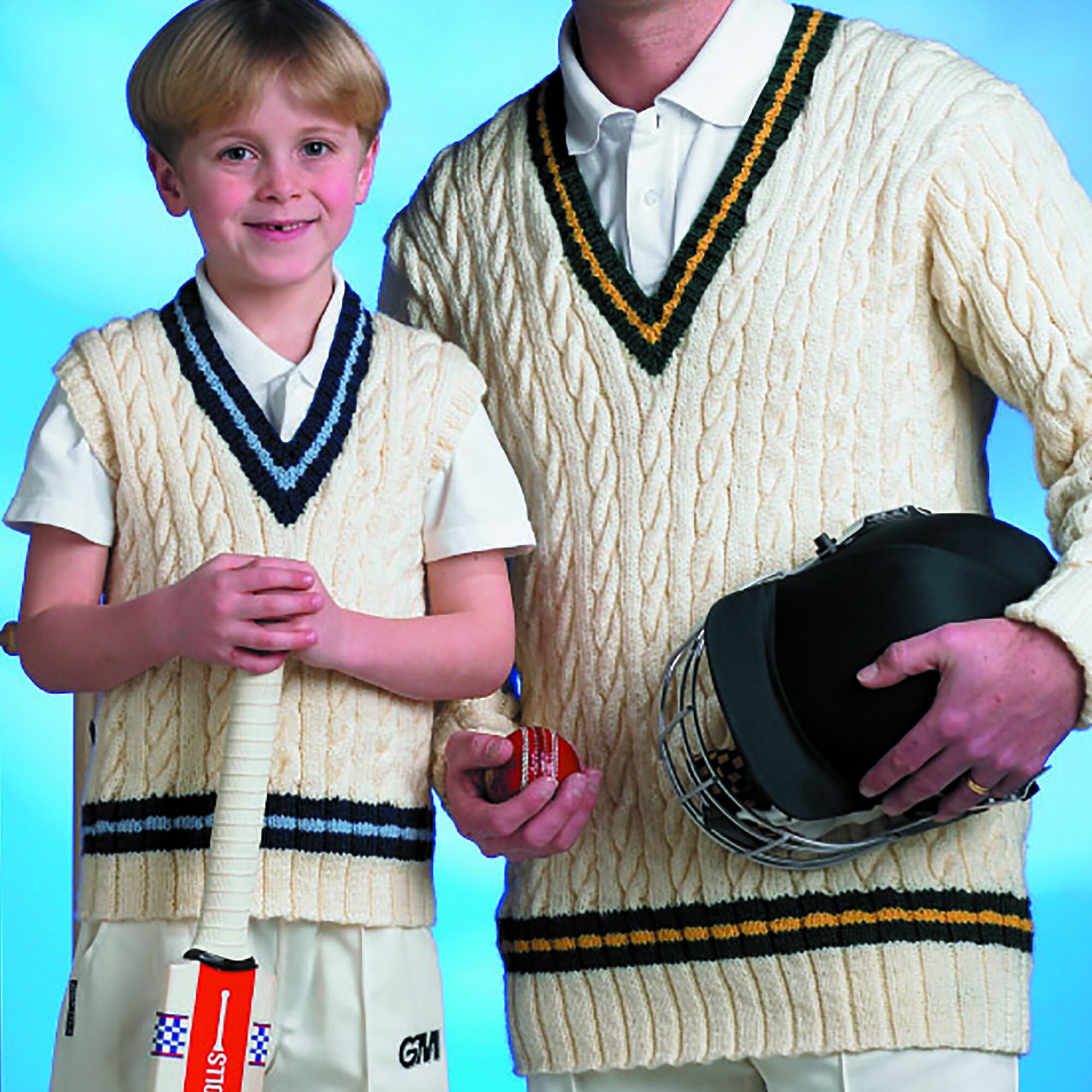Knitting Pattern Cricket Sweaters. Adults and Kids in DK Etsy UK