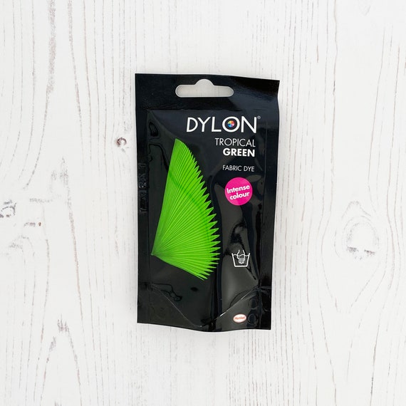 Dylon Fabric Hand Dye, 50g Sachet, Green. Intense Colour Fabric Dye in Easy  Use Sachet. Dylon Tropical Green Fabric Dye 