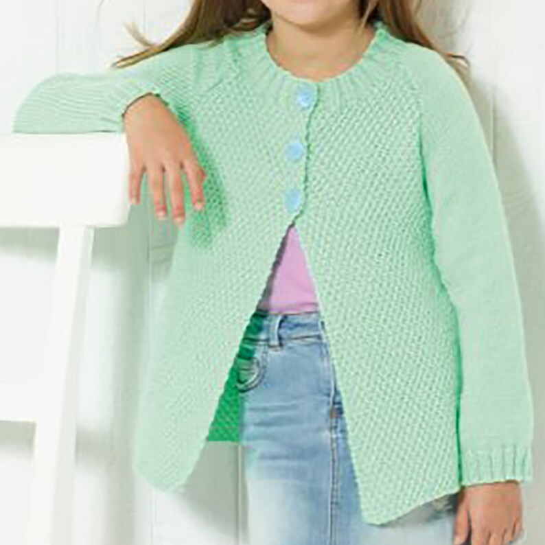 Modèle de tricot : pull et cardigan d'été pour filles de 2 à 11 ans. Hauts d'été tricotés pour filles image 3