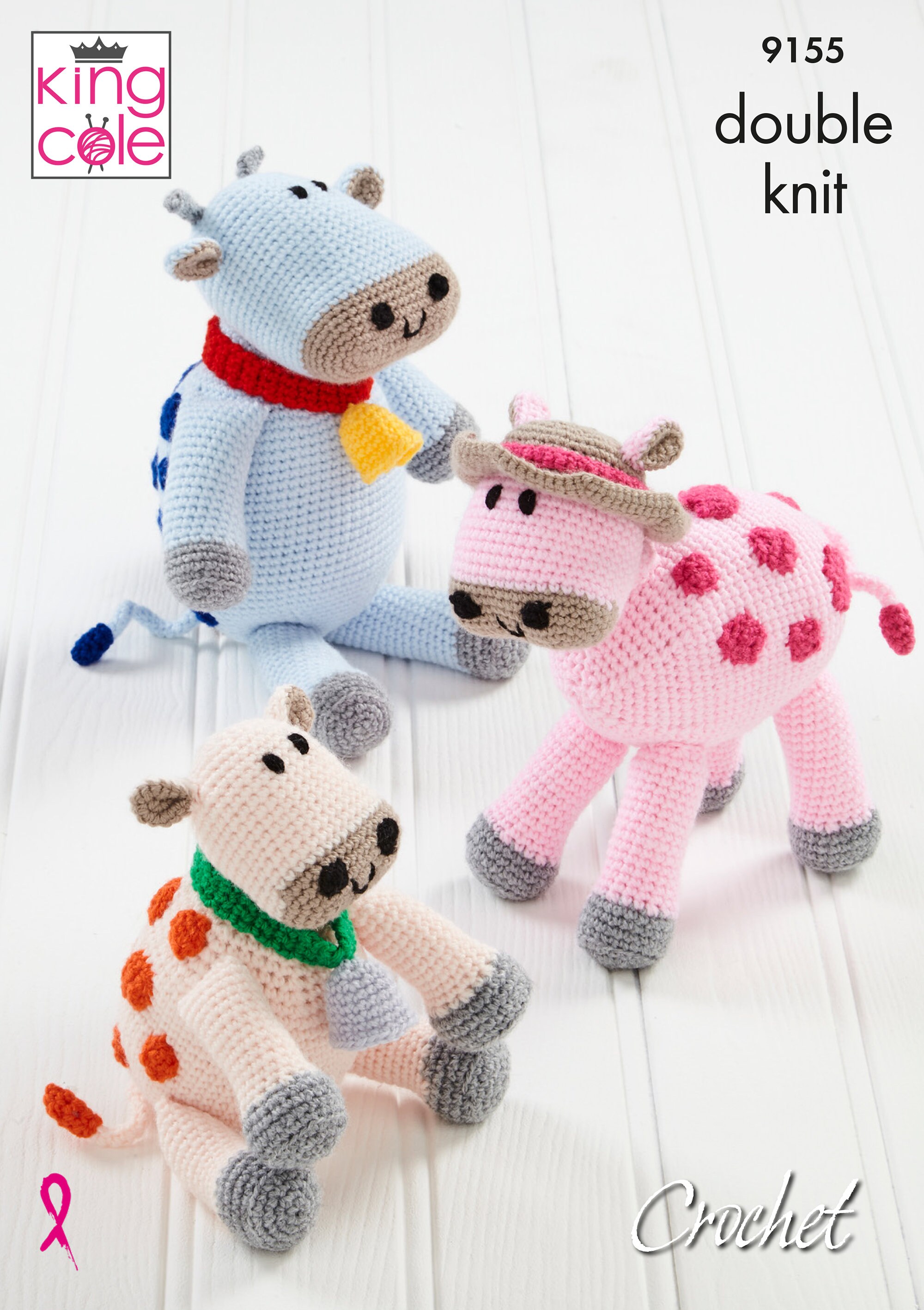 King Cole Novelty Amigumuri Cows Crochet Pattern 9155 - Double Knit King Cole Novelty Amigumuri Cows Crochet Pattern 9155 - Double Knit