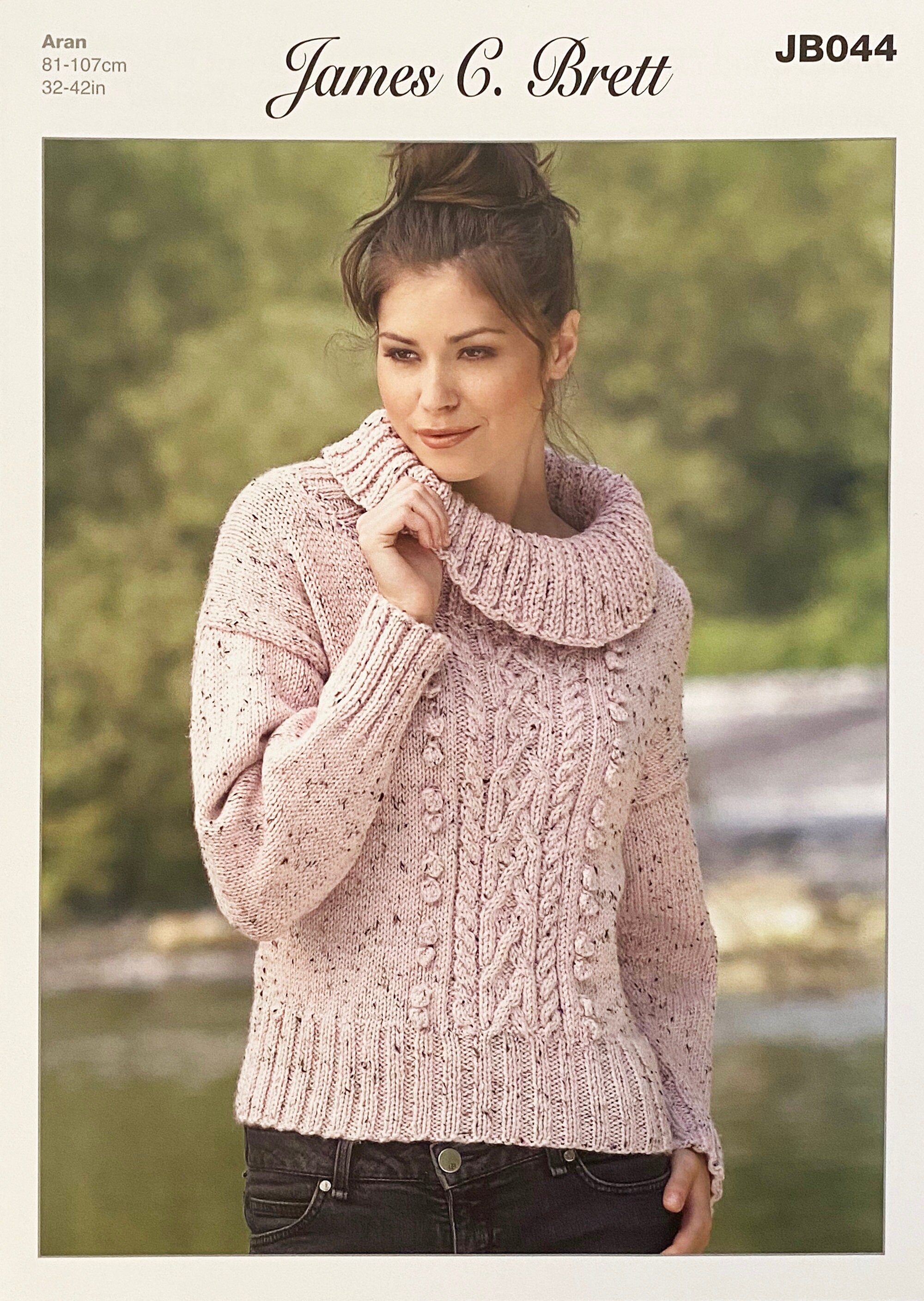 Knitting Pattern: Aran Sweater. Ladies Aran Sweater With Polo - Etsy