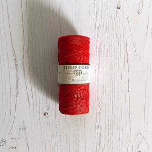 Cordon de chanvre : rouge, 5 ou 10 m de long, 1 mm de large. Cordon Hemptique 100 % chanvre en rouge. Cordon écologique, durable et biodégradable